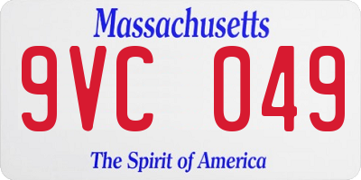 MA license plate 9VC049