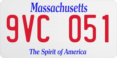 MA license plate 9VC051