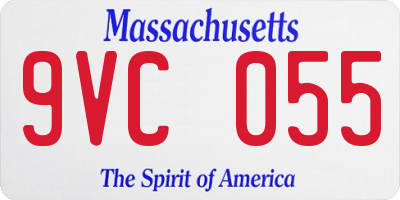 MA license plate 9VC055