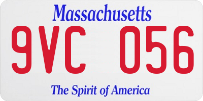 MA license plate 9VC056