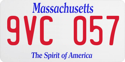 MA license plate 9VC057