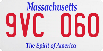 MA license plate 9VC060