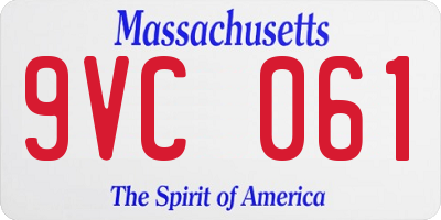 MA license plate 9VC061