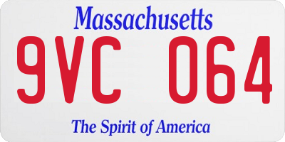 MA license plate 9VC064