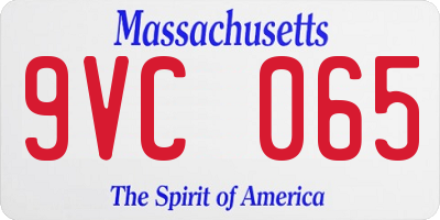 MA license plate 9VC065
