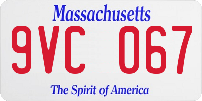 MA license plate 9VC067
