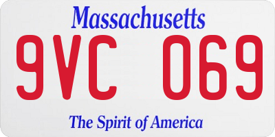 MA license plate 9VC069