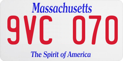 MA license plate 9VC070
