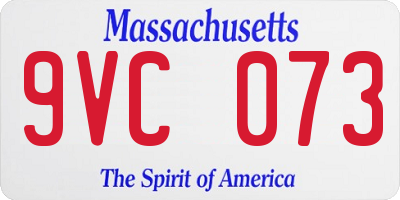 MA license plate 9VC073