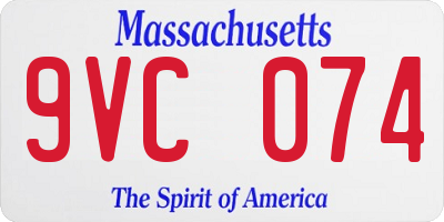 MA license plate 9VC074