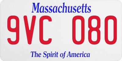 MA license plate 9VC080