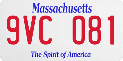 MA license plate 9VC081