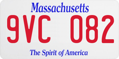 MA license plate 9VC082