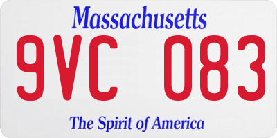 MA license plate 9VC083