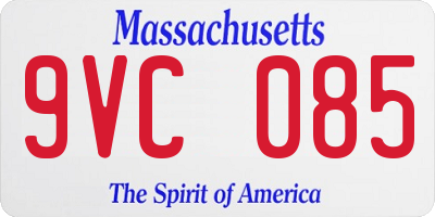 MA license plate 9VC085