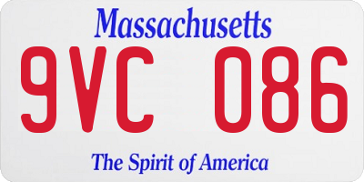 MA license plate 9VC086