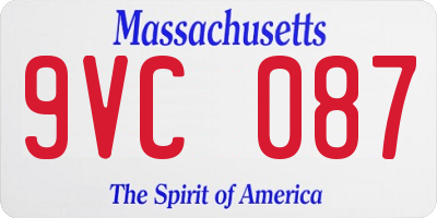 MA license plate 9VC087