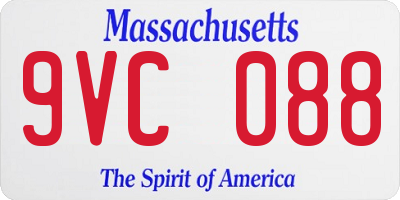 MA license plate 9VC088