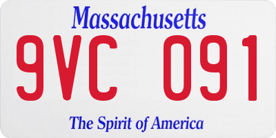 MA license plate 9VC091