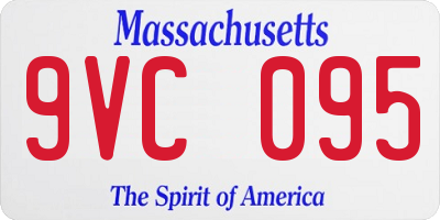 MA license plate 9VC095