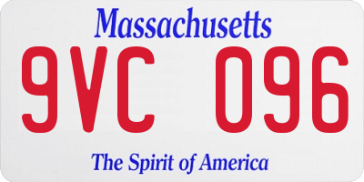 MA license plate 9VC096