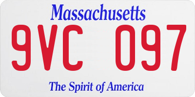 MA license plate 9VC097
