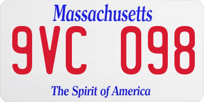 MA license plate 9VC098