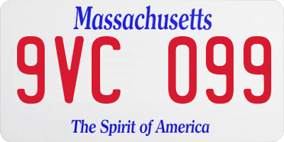 MA license plate 9VC099