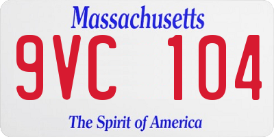 MA license plate 9VC104