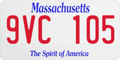 MA license plate 9VC105