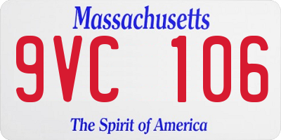 MA license plate 9VC106