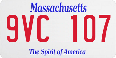 MA license plate 9VC107