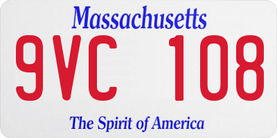 MA license plate 9VC108