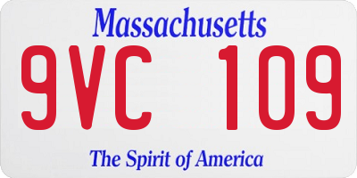 MA license plate 9VC109