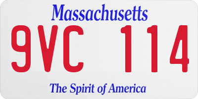 MA license plate 9VC114