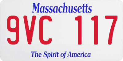 MA license plate 9VC117