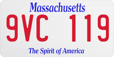 MA license plate 9VC119