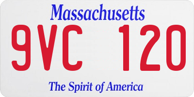 MA license plate 9VC120