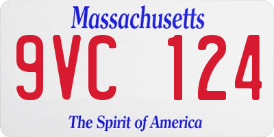 MA license plate 9VC124