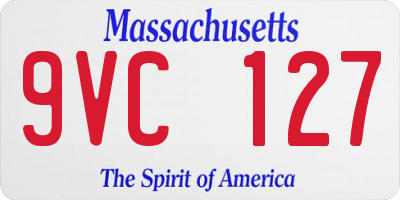 MA license plate 9VC127