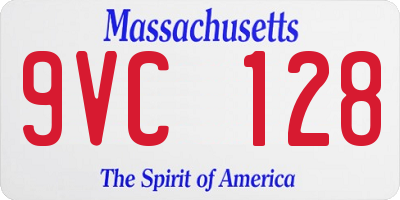 MA license plate 9VC128