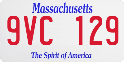 MA license plate 9VC129