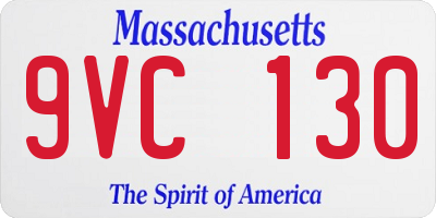 MA license plate 9VC130
