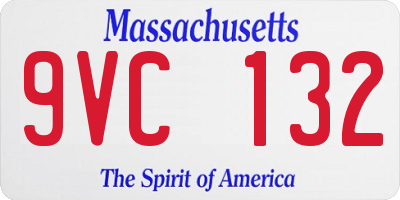 MA license plate 9VC132