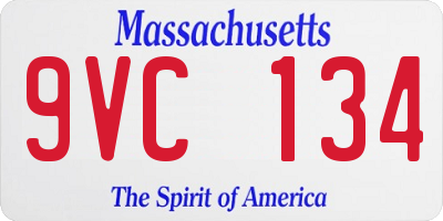 MA license plate 9VC134