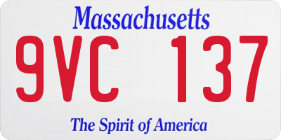 MA license plate 9VC137