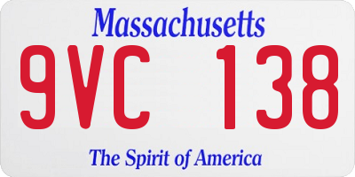 MA license plate 9VC138