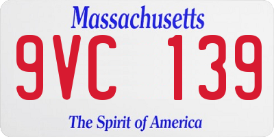 MA license plate 9VC139