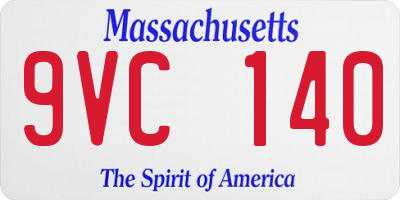 MA license plate 9VC140