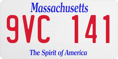 MA license plate 9VC141